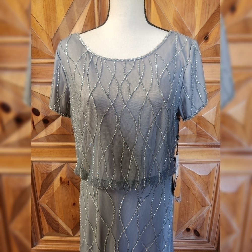 Adrianna Papell Evening Dress Sz 14 - Picture 2 of 11